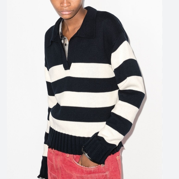 RTA distressed striped jumper sweater - Picture 1 of 12